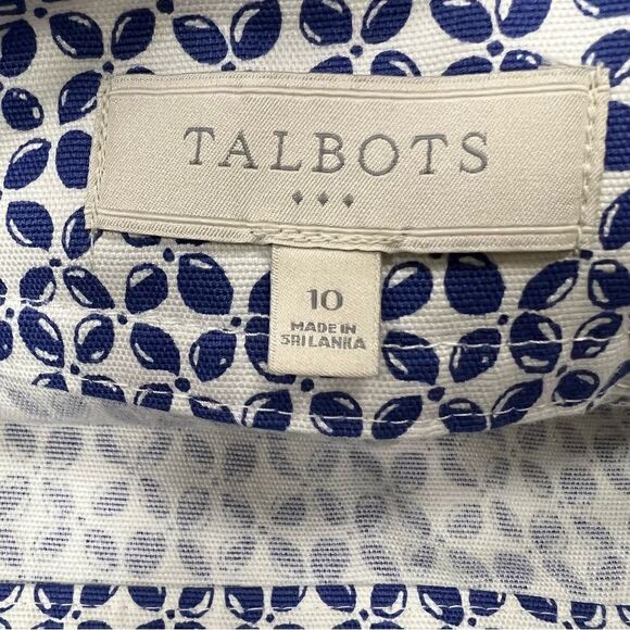 Talbots blue/white floral print cotton/ spandex skirt 10 - Picture 5 of 5